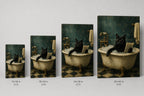 Funny Black Cat Bathtub Canvas Wall Art 01 canvas size comparison