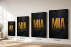 MIA Airport Code Coordinates Canvas Wall Art canvas wall art