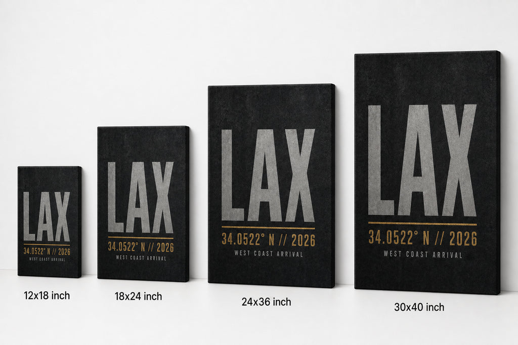 LAX Airport Code Coordinates Canvas Wall Art canvas wall art