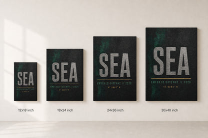 SEA Airport Code Coordinates Canvas Wall Art canvas wall art