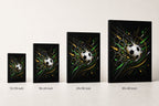 Geometric Net Breakthrough Soccer Canvas Wall Art 05 canvas size comparison