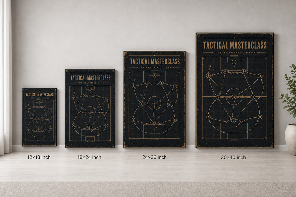 Tactical Masterclass Industrial Soccer Canvas Wall Art 03 canvas size comparison