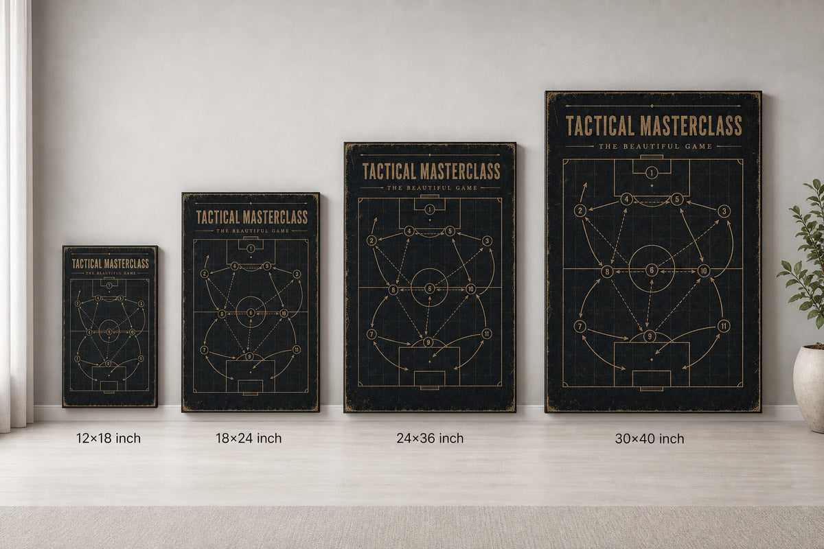 Tactical Masterclass Industrial Soccer Canvas Wall Art 03 canvas size comparison