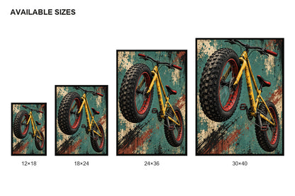 Fat Tire Bicycle Graffiti Canvas Wall Art size comparison guide
