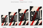 GOAL Soccer Typography Canvas Wall Art canvas size comparison