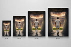 Custom Soccer Player Tunnel Canvas Wall Art canvas size comparison generated with gpt-image-2