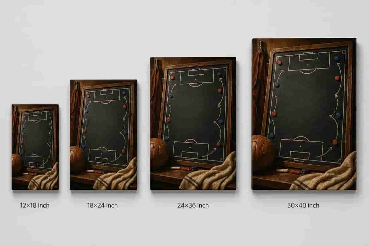 Custom Coach Dad Master Plan Canvas Wall Art canvas size comparison generated with gpt-image-2