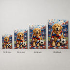 Golden Retriever Soccer Fan Canvas Wall Art canvas wall art