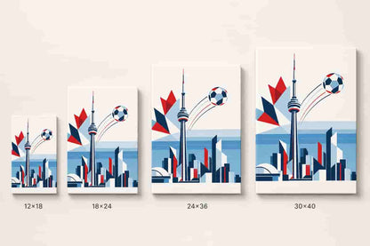 Toronto 2026 World Stage Soccer Canvas Wall Art canvas size comparison