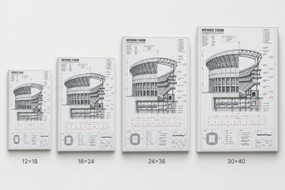 Engineering Stadium Cutaway Canvas Wall Art canvas size comparison