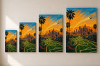 Los Angeles Palm Skyline Soccer Canvas Wall Art canvas size comparison