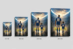 Custom Father and Son Stadium Tunnel Canvas Wall Art canvas size comparison generated with gpt-image-2