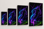 Neon Dribble Light Burst Soccer Canvas Wall Art canvas size comparison
