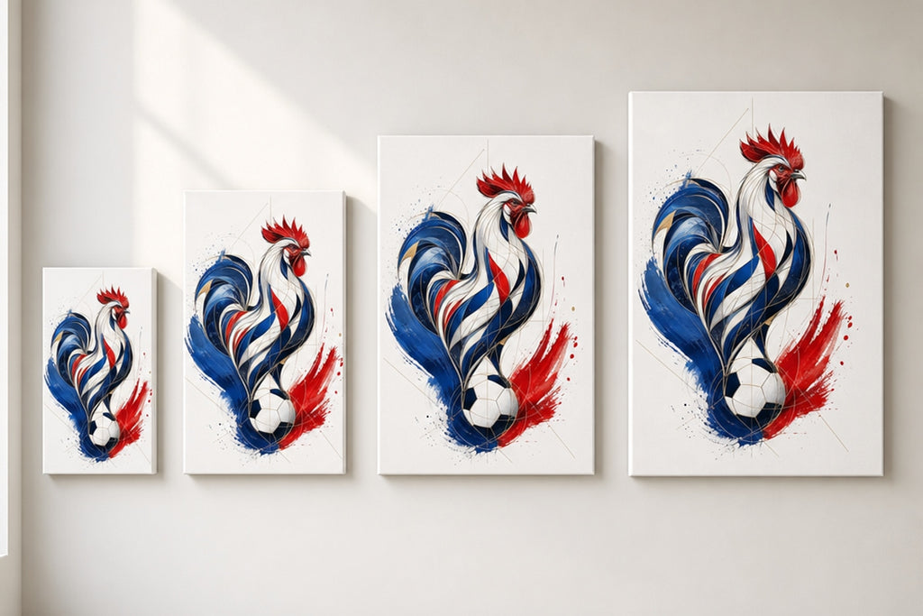 France Rooster National Pride Soccer Canvas Wall Art canvas size comparison