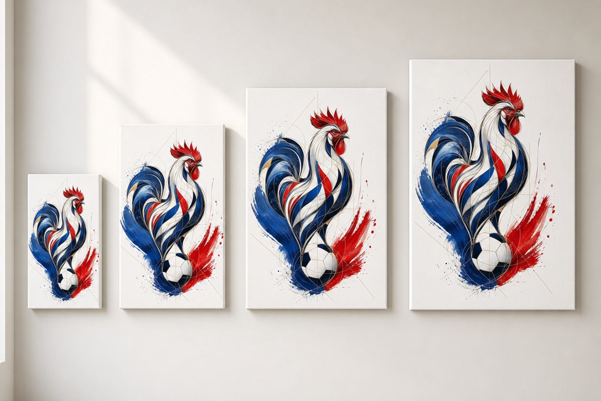France Rooster National Pride Soccer Canvas Wall Art canvas size comparison