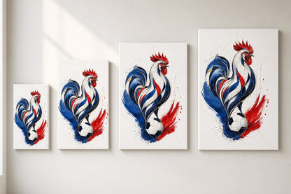 France Rooster National Pride Soccer Canvas Wall Art canvas size comparison