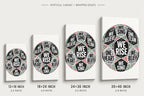 One Team One Heart Chant Typography Canvas Wall Art canvas size comparison