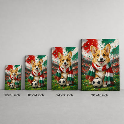 Corgi Soccer Fan Canvas Wall Art canvas wall art