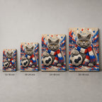 British Shorthair Soccer Fan Canvas Wall Art canvas size comparison