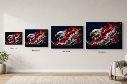 USA Eagle Smoke Soccer Canvas Wall Art - Size Comparison