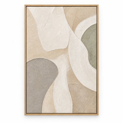 Minimalist Beige Textured Abstract Canvas Wall Art | brown_sku