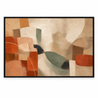 Earth Tone Modern Abstract Sofa Canvas Painting Wall Decor | black_sku
