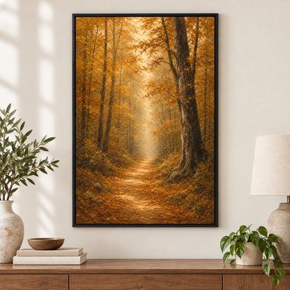 Autumn Forest Canvas Painting for Living Room Decor | black_independent_close