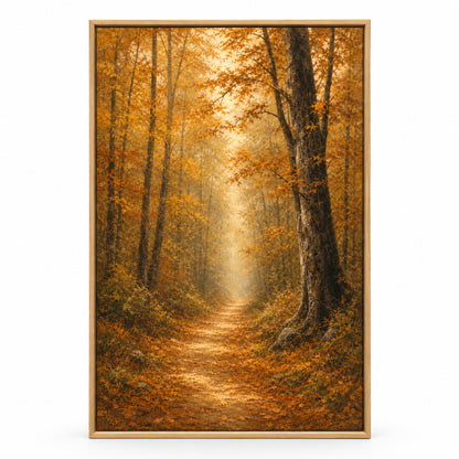 Autumn Forest Canvas Painting for Living Room Decor | brown_sku