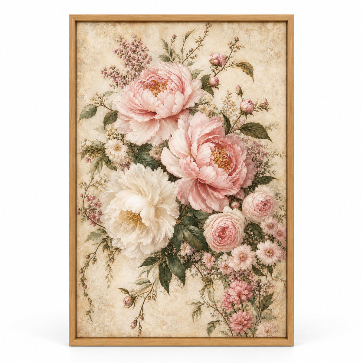 Vintage Soft Floral Canvas Painting for Home Wall Decor | brown_sku