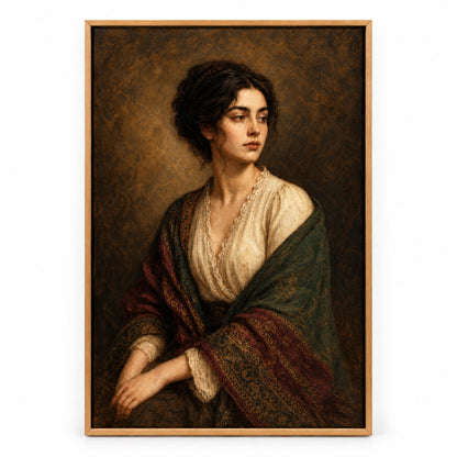 Classical Portrait Inspired Canvas Painting Wall Decor | brown_sku