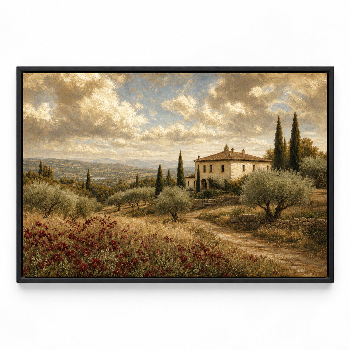 French Countryside Vintage Modern Canvas Painting Wall Decor | black_sku
