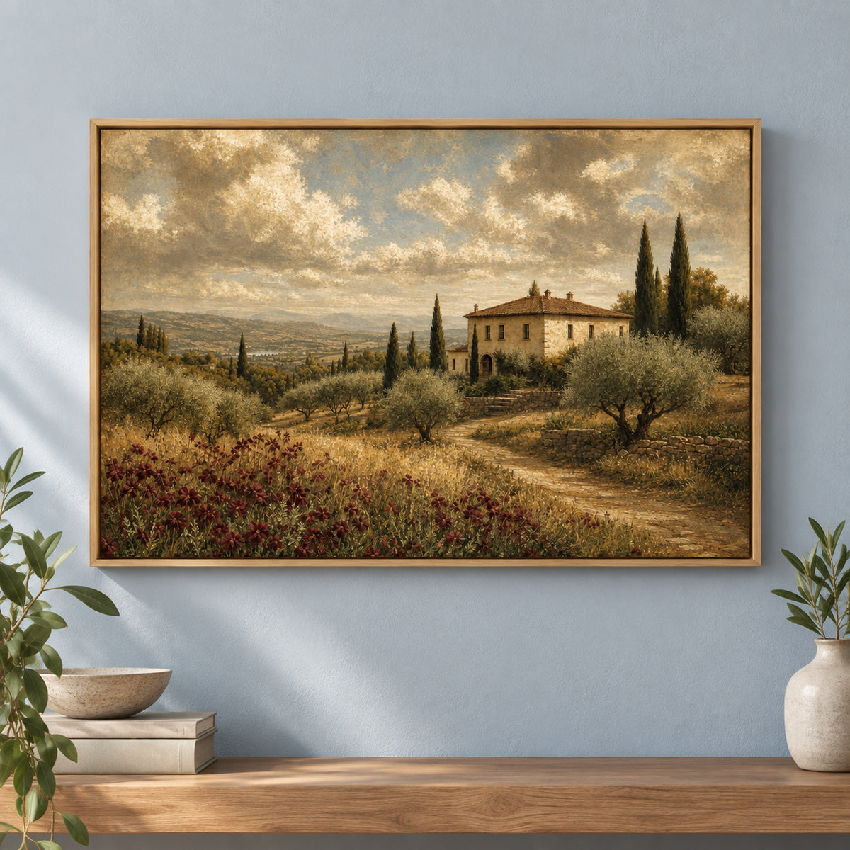 French Countryside Vintage Modern Canvas Painting Wall Decor | brown_independent_close