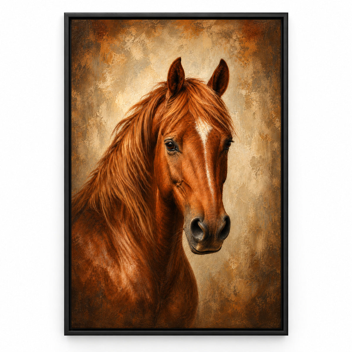 Vintage Horse Rustic Animal Canvas Painting Wall Decor | black_sku