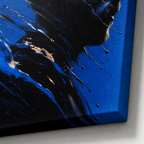 Blue Shattered Profile Canvas Wall Art – Abstract Masculine Portrait – Draft - Canvas texture detail