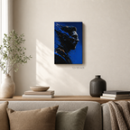 Blue Shattered Profile Canvas Wall Art – Abstract Masculine Portrait – Draft - SKU size wall mockup 12x18 inch 30x45 cm