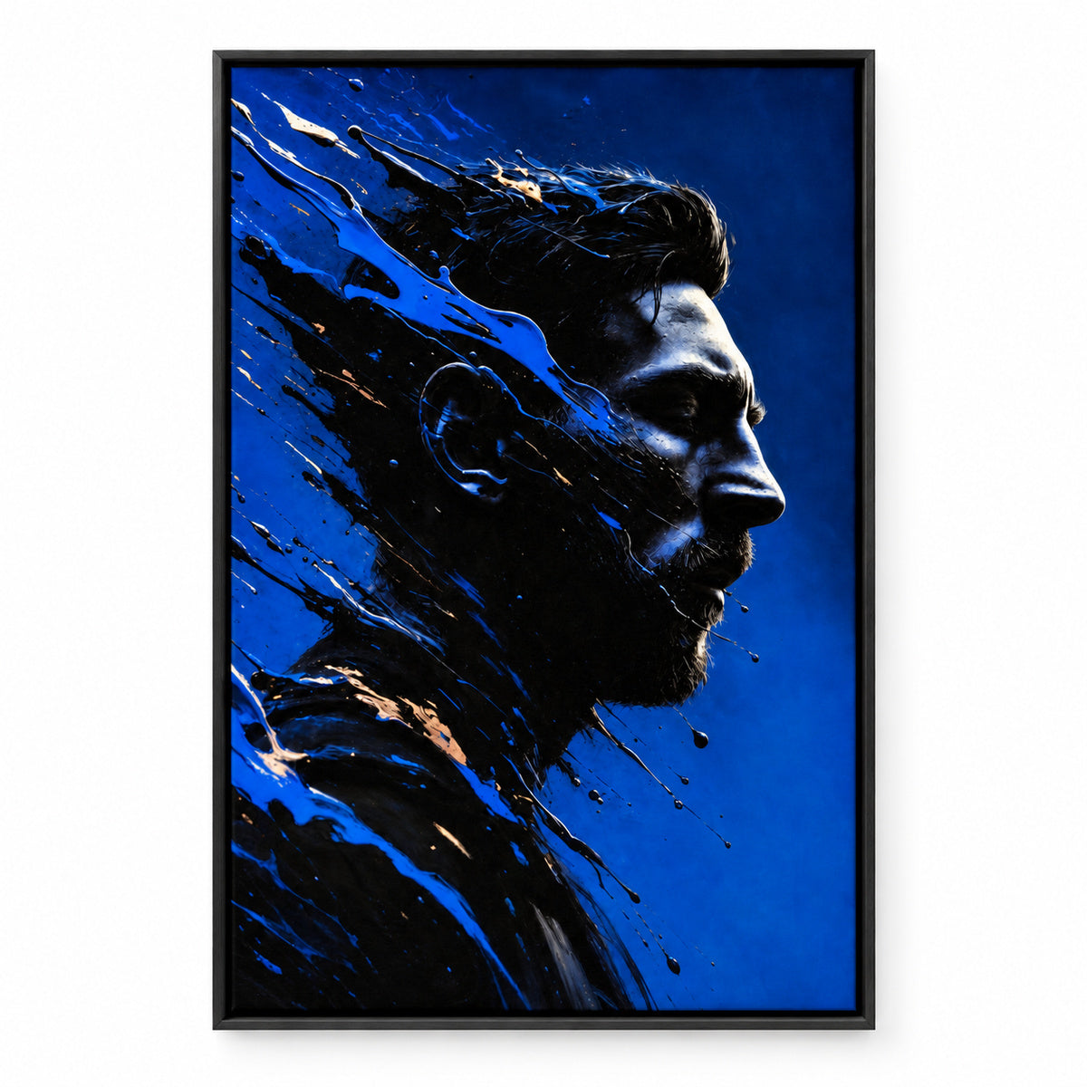 Vintage Soccer Silhouette Sports Canvas Painting Wall Decor | black_sku