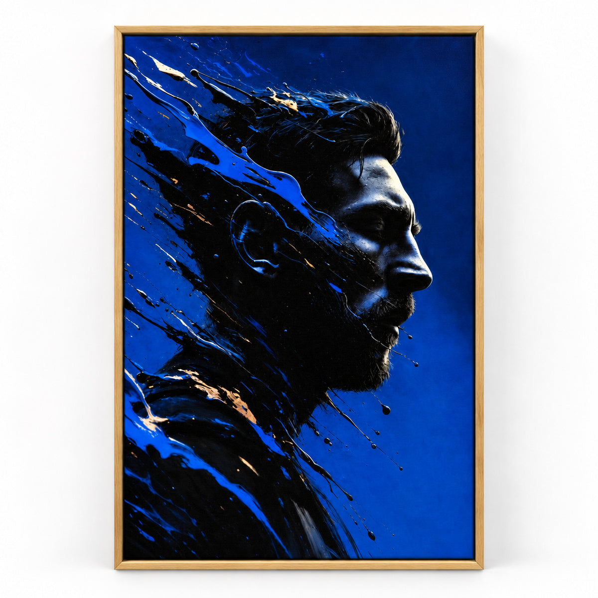 Vintage Soccer Silhouette Sports Canvas Painting Wall Decor | brown_sku