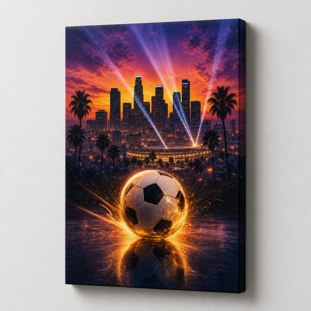Los Angeles soccer wall art wrapped canvas main product image