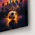 Los Angeles soccer wall art canvas texture detail