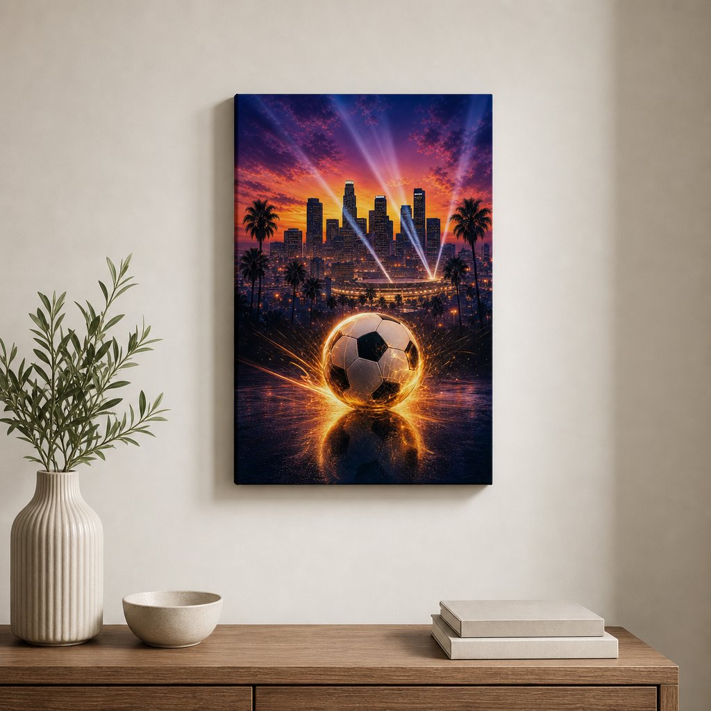 Los Angeles soccer wall art 12x18 inch canvas