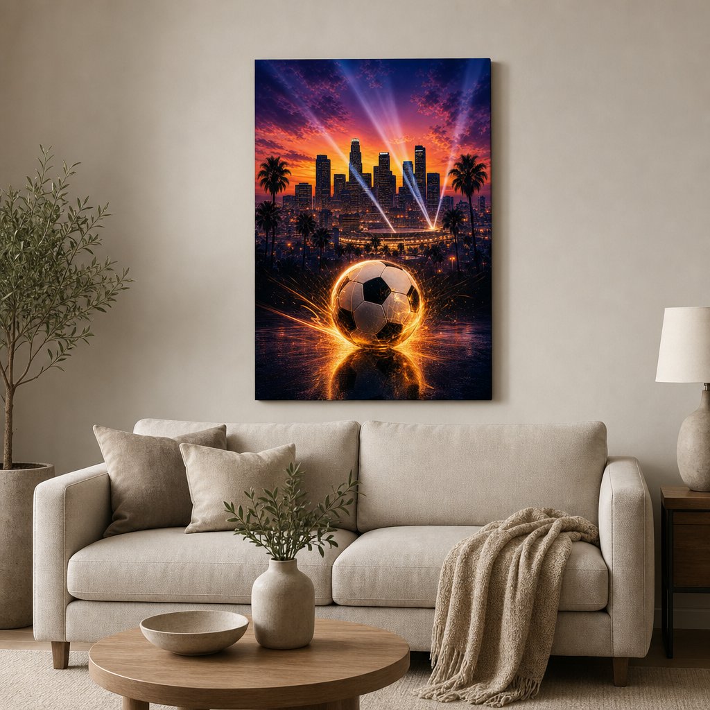 Los Angeles soccer wall art 24x36 inch canvas