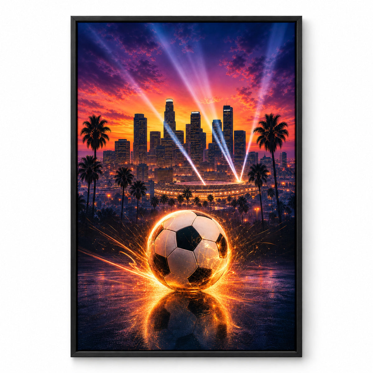Los Angeles Soccer Canvas Painting for Game Room Decor | black_sku