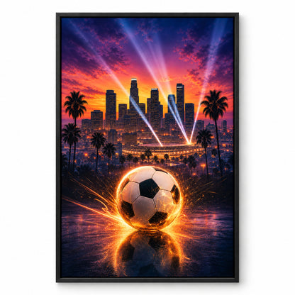 Los Angeles Soccer Canvas Painting for Game Room Decor | black_sku