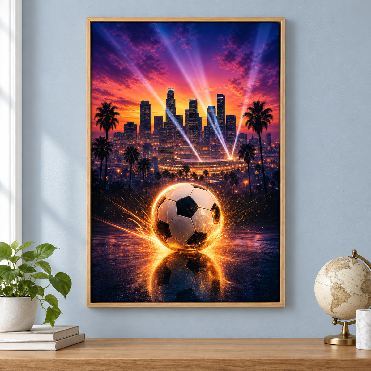 Los Angeles Soccer Canvas Painting for Game Room Decor | brown_independent_close