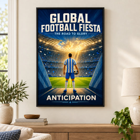 Global Football Stadium Canvas Painting for Game Room Decor | black_independent_close