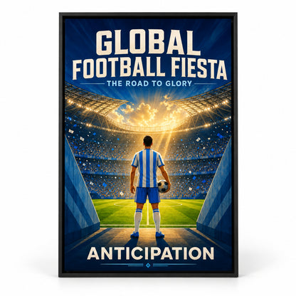 Global Football Stadium Canvas Painting for Game Room Decor | black_sku