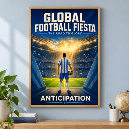 Global Football Stadium Canvas Painting for Game Room Decor | brown_independent_close