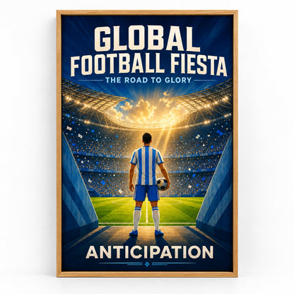 Global Football Stadium Canvas Painting for Game Room Decor | brown_sku