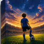 Dream Big Soccer Boy Canvas Wall Art canvas print detail