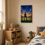 Dream Big Soccer Boy Canvas Wall Art 12×18 inch thin wrapped canvas wall mockup